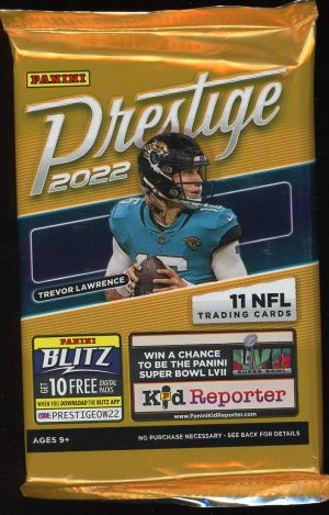 2022 Panini Prestige Football Blaster Pack 11 Cards Per Pack