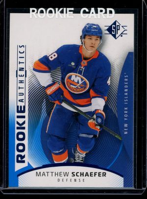 2025-26 Matthew Schaefer Blue SP Hockey Upper Deck card