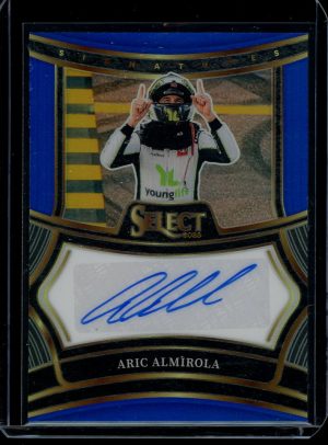 2025 Aric Almirola Signatures Prizm Blue 36/99 Select Racing autograph card
