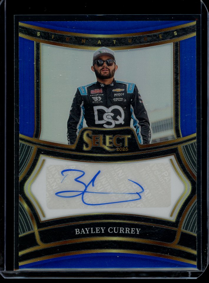 2025 Bayley Currey Signatures Prizm Blue 15/99 Select Racing autograph card