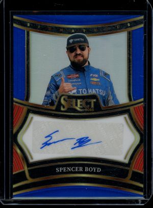 2025 Spencer Boyd Signatures Prizm Blue 34/99 Select Racing autograph card