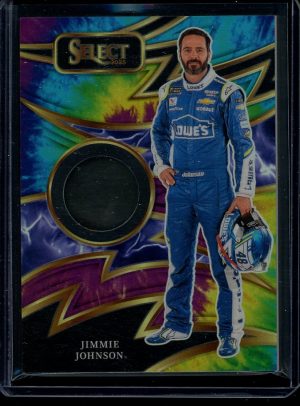 2025 Jimmie Johnson Sparks Swatches Prizm Tie Dye 9/25 Select Racing patch card