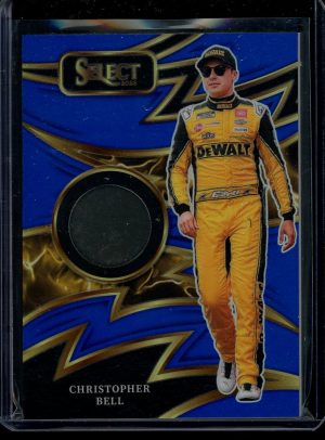 2025 Christopher Bell Sparks Swatches Prizm Blue 16/35 Select Racing patch card