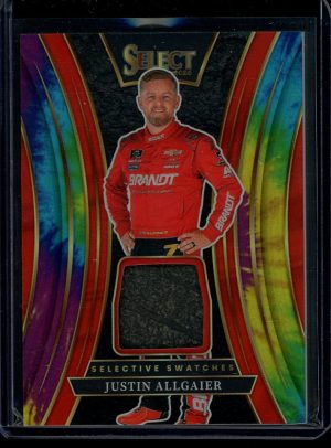 2025 Justin Allgaier Selective Swatches Prizm Tie Dye 9/25 Select Racing patch card