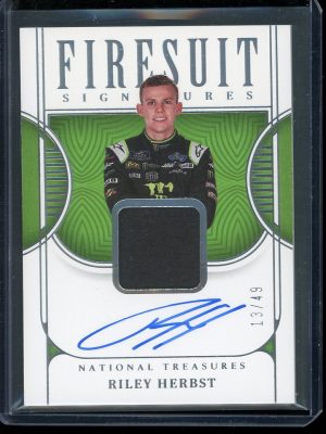 2024 Riley Herbst Autograph Patch 13/49 National Treasures Racing card