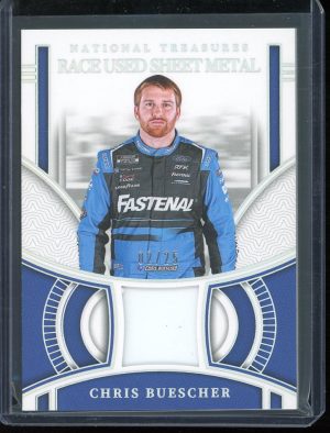 2024 Chris Buescher Raced Used Sheet Metal 2/25 National Treasures Racing card