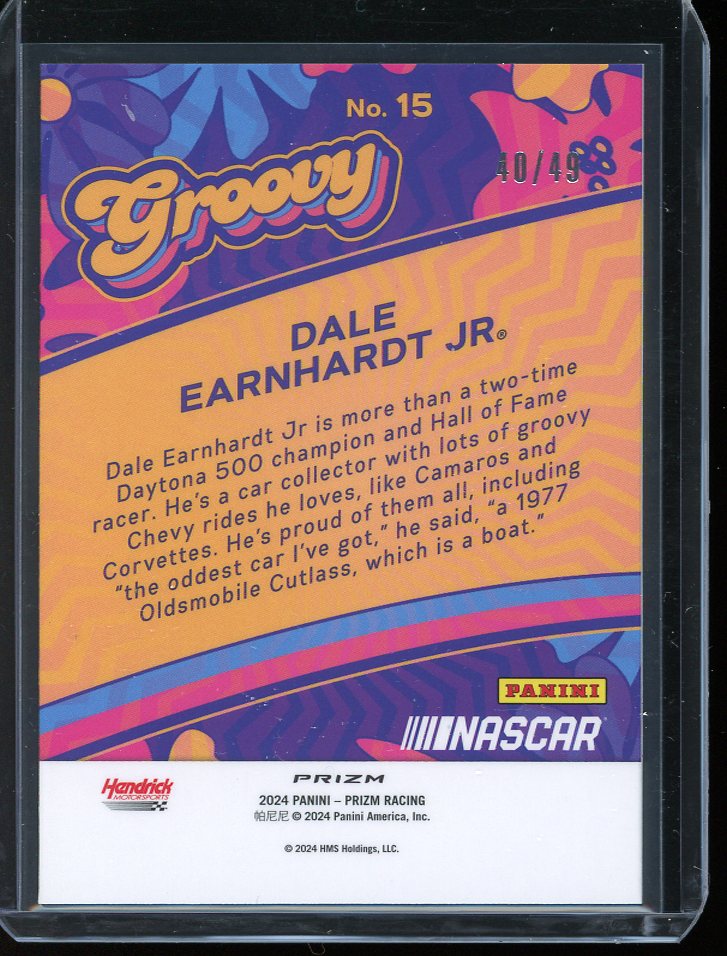 2024 Dale Earnhardt Jr Blue Prizm Groovy 40/49 Panini Prizm Racing card