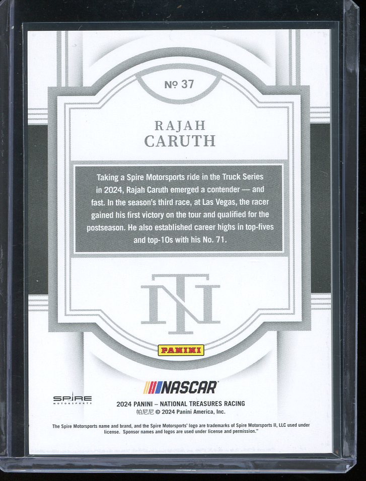 2024 Rajah Caruth Holo Silver 23/25 National Treasures Racing card