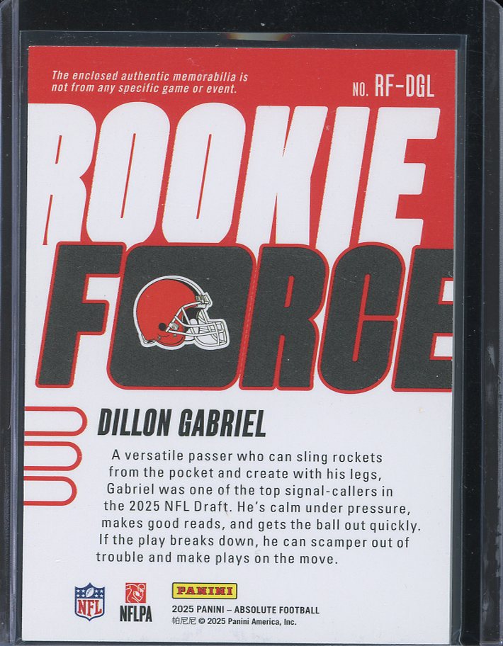2025 Dillon Gabriel Rookie Force Patch