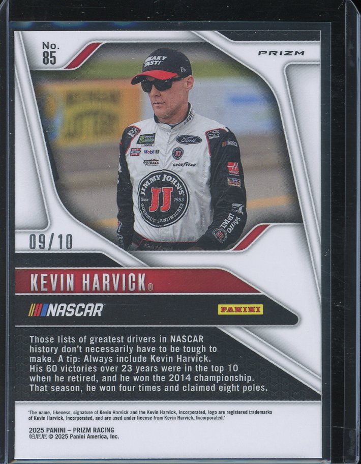 2025 Panini Prizm Racing Kevin Harvick Card Gold 9/10 #85 NASCAR