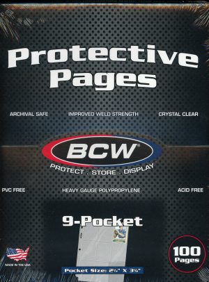 BCW 9 Pocket Pages 100 Pages Per Box Binder Pages